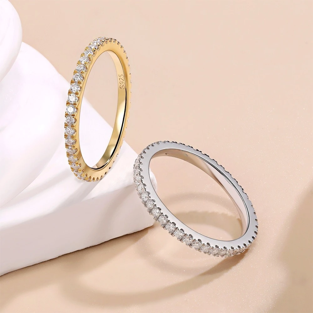 D VVS1 Full Moissanite Ring 925 Sterling Silver Exquisite for Women Wedding Jewelry Engagement Imitation Diamond Fashion Gifts D VVS1 Full Moissanite Ring 925 Sterling Silver Exquisite for Women Wedding Jewelry Engagement Imitation Diamond Fashion Gifts